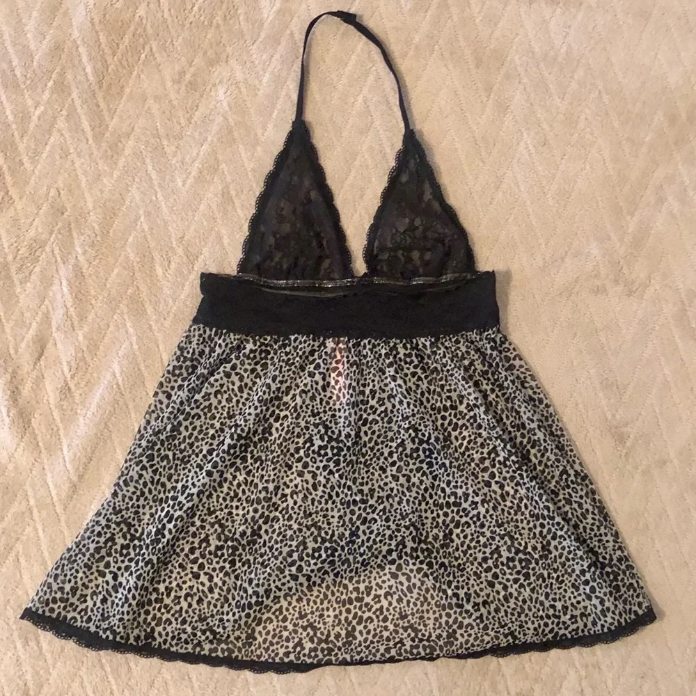Victoria’s Secret sexy animal print halter babydoll in S/P - Picture 3 of 7